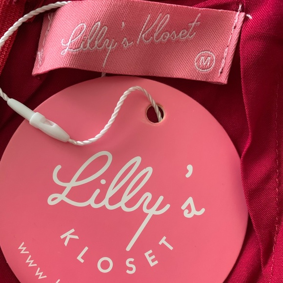 Lily’s Kloset Halter Top Wide Leg Jumpsuit. Color is Wine. - Picture 6 of 6